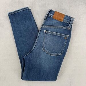 Madewell The Momjean High Rise Distressed Tapered Leg Jeans Medium Wash Size 24